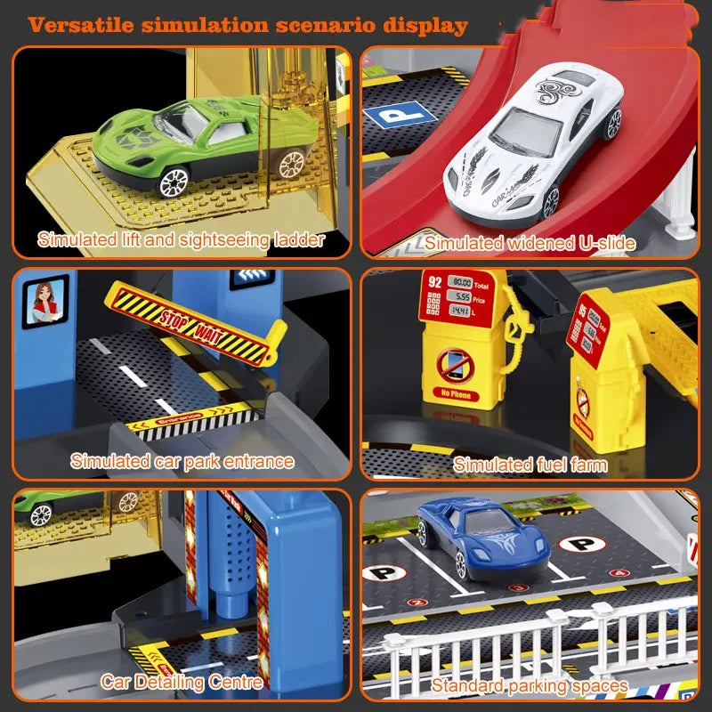 Kmoist Smart City Parking Track Model Cars Interactive Puzzle Set