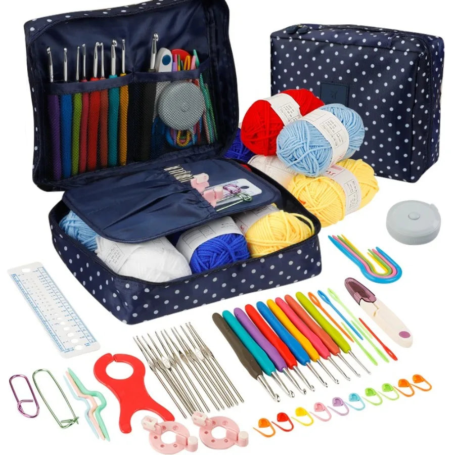 Beginner Crochet Kit With Yarn Hooks And Essential Tools