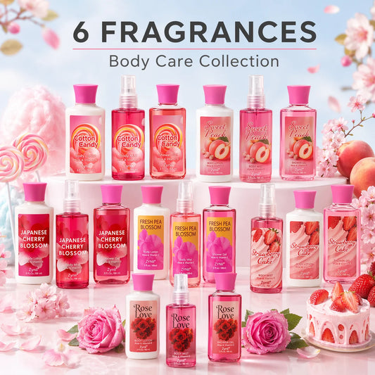 Mother’s Day Gift Set – Travel Bath & Body Kit (88ml Shower Gel, 88ml Body Lotion, 88ml Body Mist) Luxurious Foam, Fresh Deodori