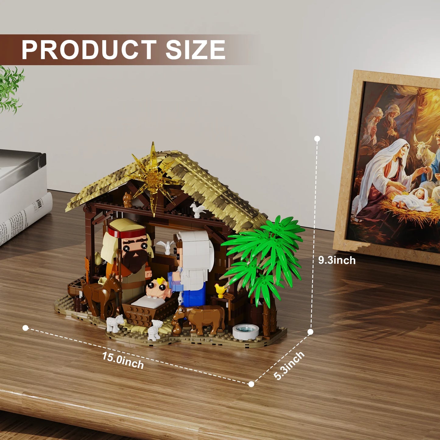 Jesus Building Block Set Home Decor The Nativity Building Toy of Faith Series, Bible Story Jesus Figures Model Room Decoration