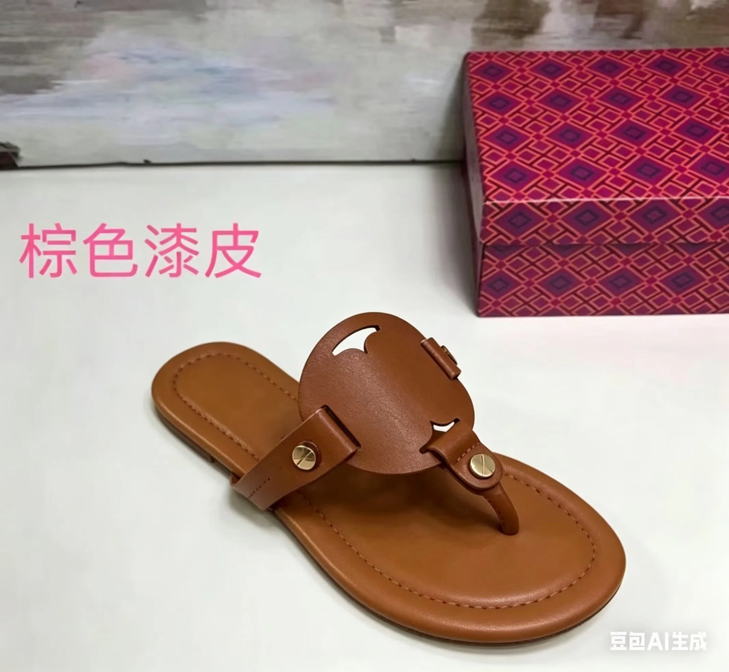 Women's Flat Sandals Summer Fashion Slip-On Slippers Square Toe Open-Toe Design, Suitable for Everyday Women Wear Flat Slippers