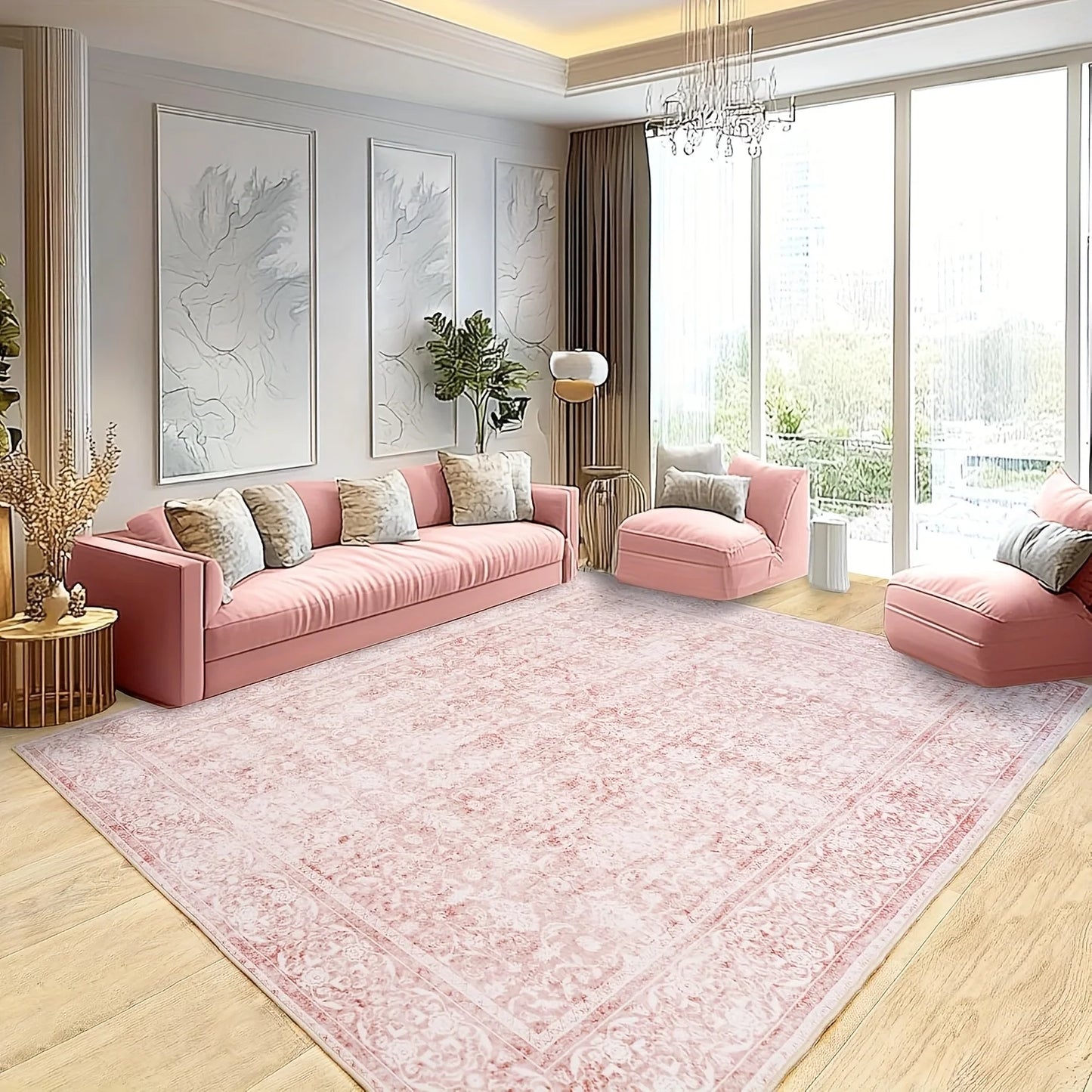 Gnizama Floral Modern Area Rug for Living Room and Bedroom