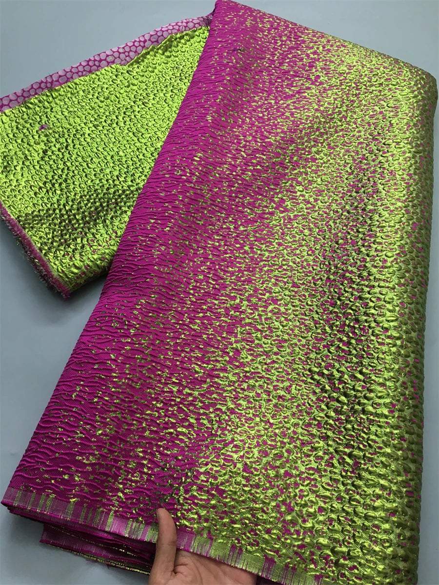 Brandless Nigerian Jacquard Lace Fabric High Quality African Brocade Luxury Party Dress Sewing Material