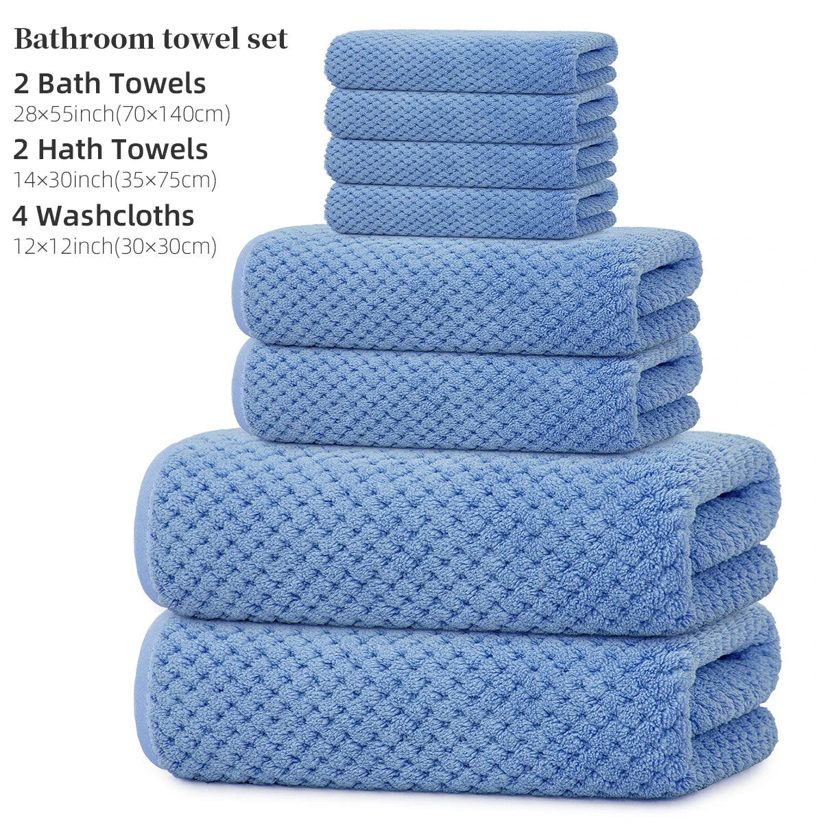 8-Piece Premium Towel Set, 2 Bath Towels + 2 Hand Towels + 4 Face Towels, Soft and Comfortable, Highly Absorbent, Machine Washable