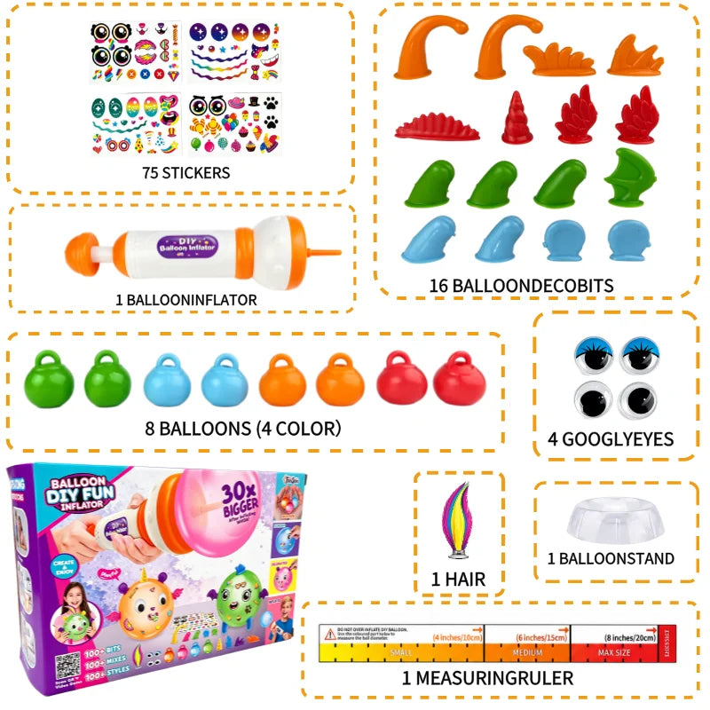 Large‑size DIY Balloon Machine, DIY Magic Sticky Balls, Kids Birthday Gift for Girls, Educational Assemble Bouncy Ball Toy