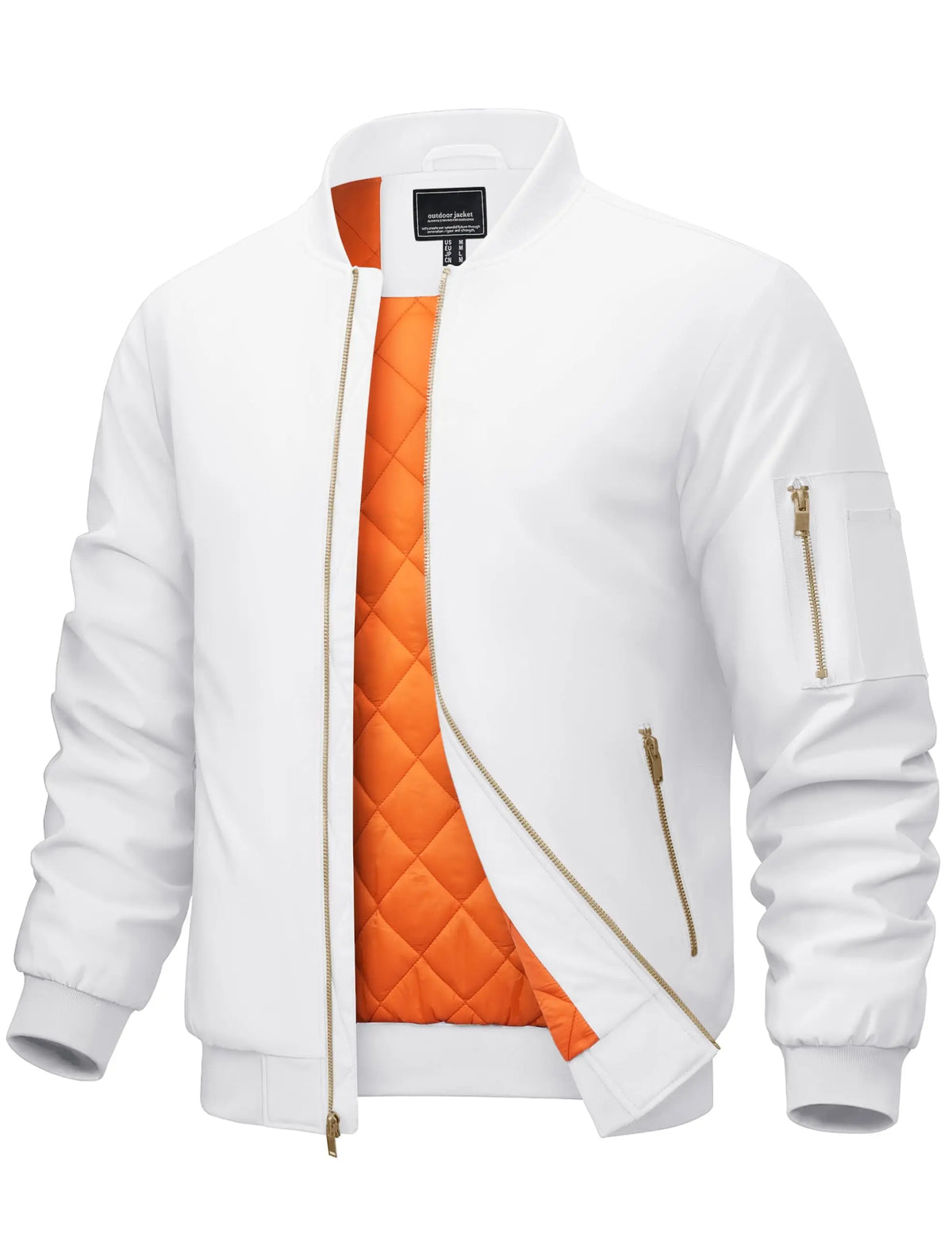 Cavva Men's Padded Windbreaker Jacket With Zipper Pockets For Travel