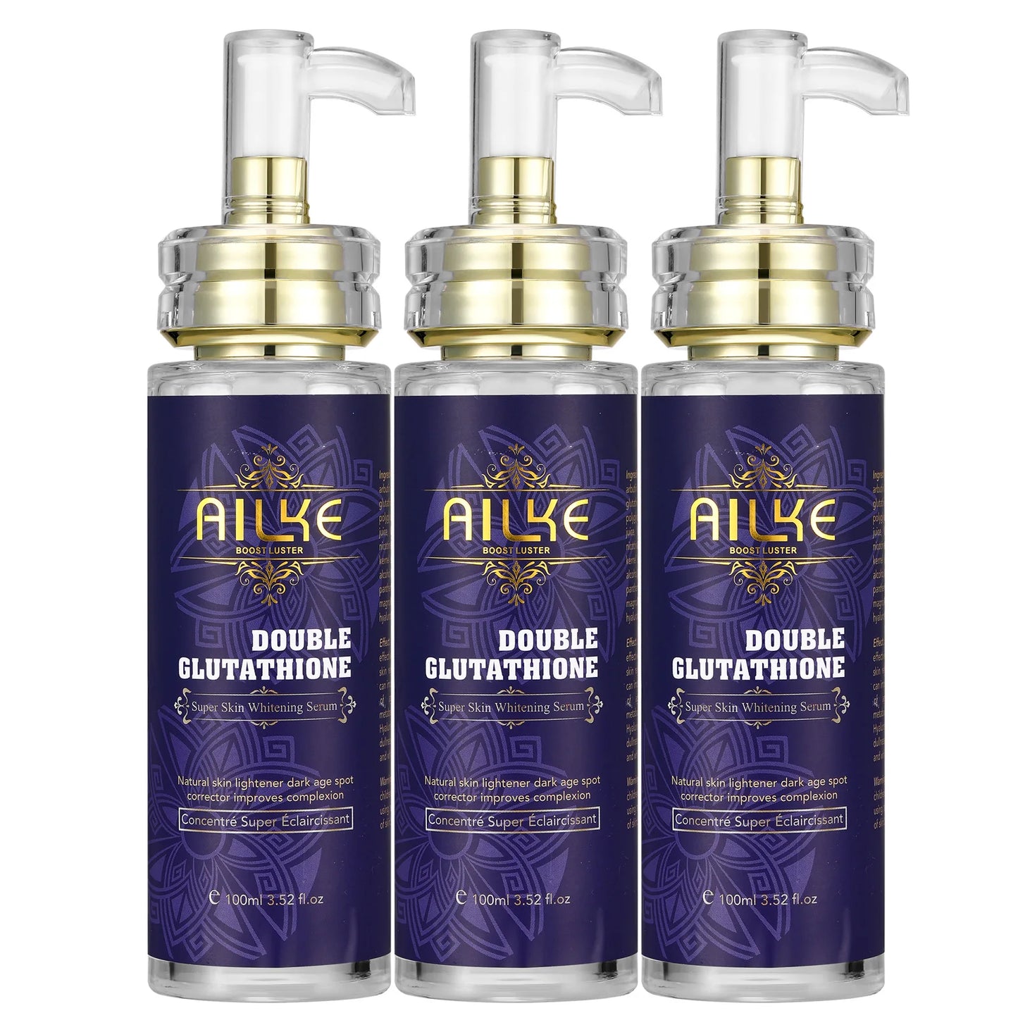 AILKE Double Glutathione Whitening Essence, Moisturizing, Removes Dark Spots, Even Skin Tone Serum For All Skin Types, 100ml
