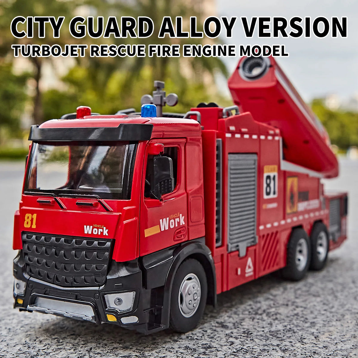 Diecast Fire Truck Toy With Lights Music And Water Spray