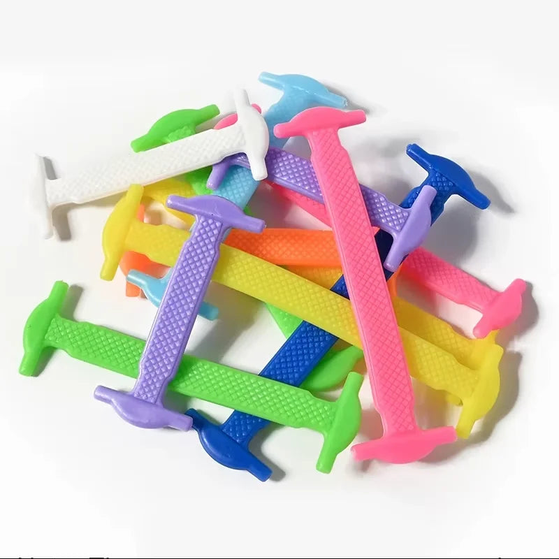 New 16Pcs Elastic Shoe Laces All Sneakers Silicone Stretch Shoelaces Unisex Fashion No Tie Shoelace Rubber Band Shoelaces