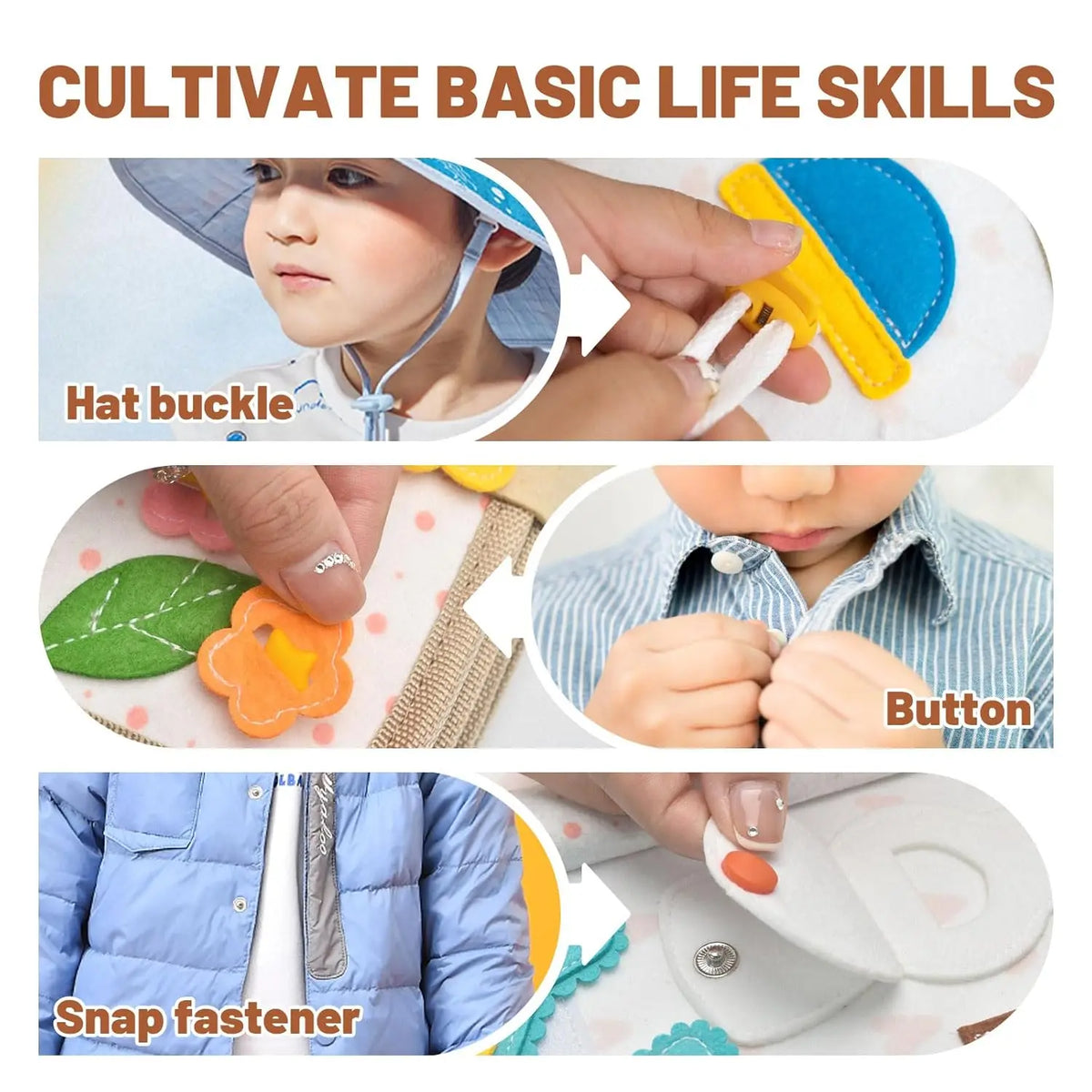 Children's baby Early Education Intelligence Learning baby Toys Felt Learning Board, Busy Board, Busy Book, Cloth Book, Including Life Skills, Alphabet, Numbers, Shapes Colors, Animals, Weather, Toddler Travel Toys, Birthday