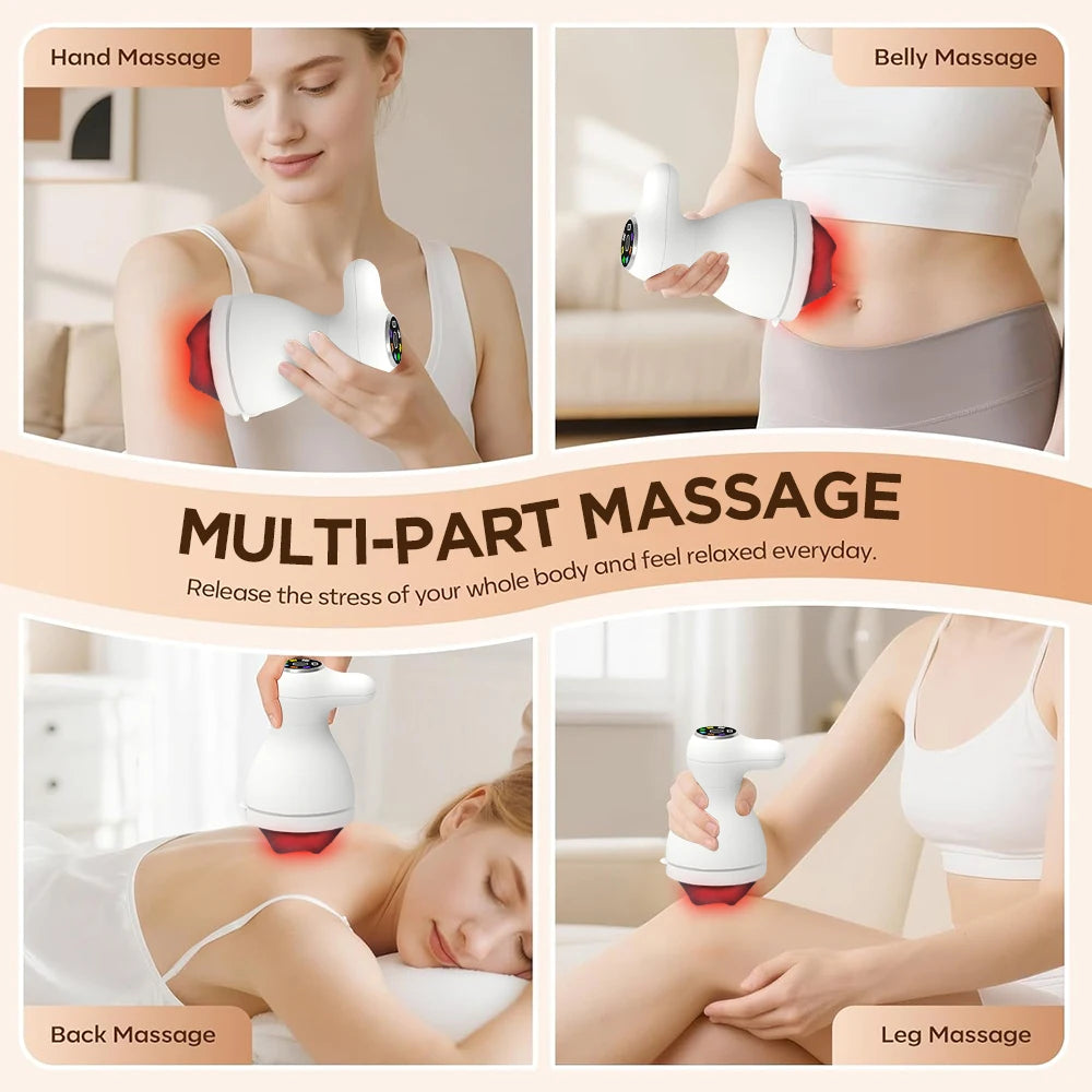 Electric Body Massager Cupping Device With LCD Display Heating