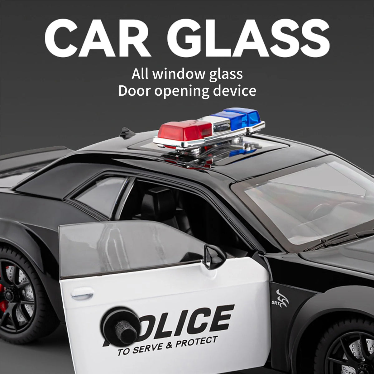 Challenger SRT Hellcat Police Diecast Model With Sound And Lights