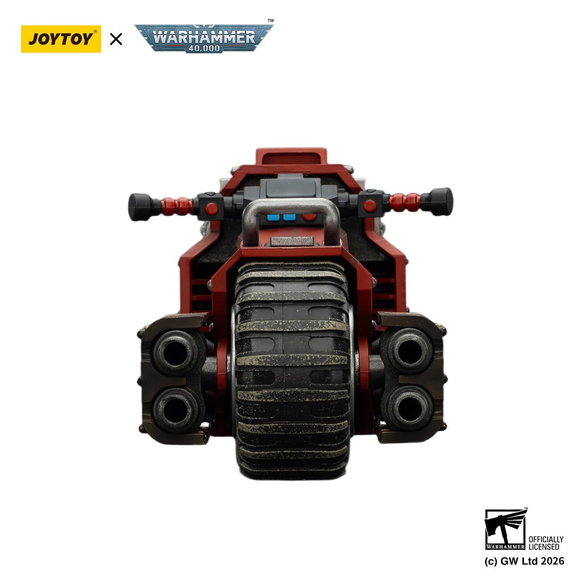 JOYTOY Warhammer 40K 1/18 Action Figure Blood Angels Raider-pattern Combat Bike with twin-linked bolt rifles Model