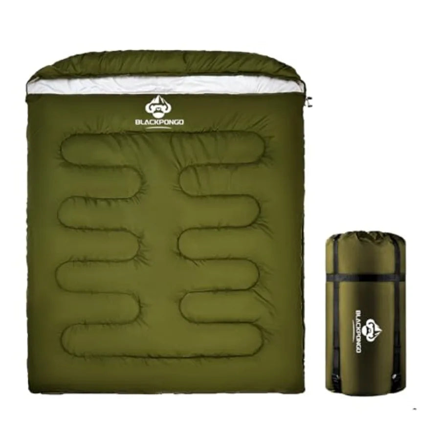 Double Sleeping Bag for Adults Men Women XL Queen Size Two Person Sleeping Bag for All Season Camping Hiking Backpacking 2 Pers