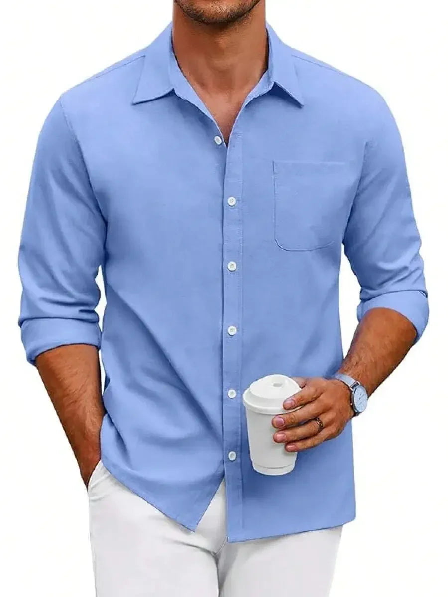 Mens Oxford Shirt Long Sleeve Button Down Casual Dress Shirt Regular Fit