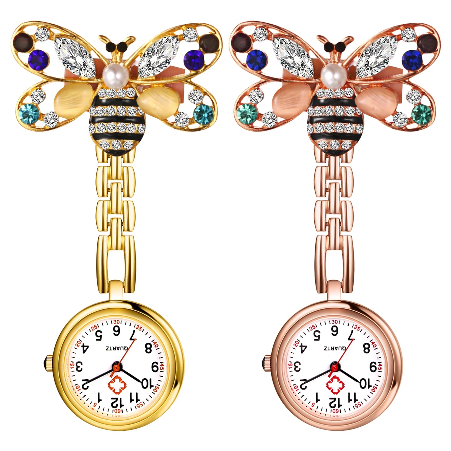 High Definition Easy-to-Read Digital Nurse Watch Honeybee Decorative Medical Auxiliary Watch Work for Men and Women