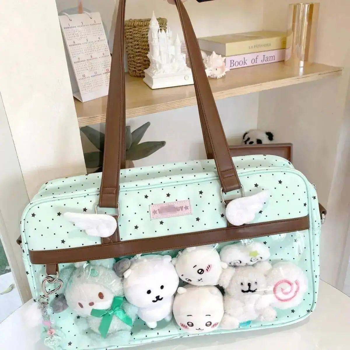Lace Ita Bag Lolita Shoulder Bag With Transparent Pocket