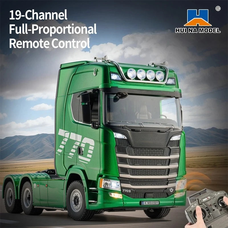 HUINA 1501 770S 1502 1/18 RC Tractor 2.4G 19CH RC Engineering Trailer Truck with Lights and Sound System RC Car Model Toy Gift  HUINA 1592 1:14 Scale RC Excavator 22 Channels