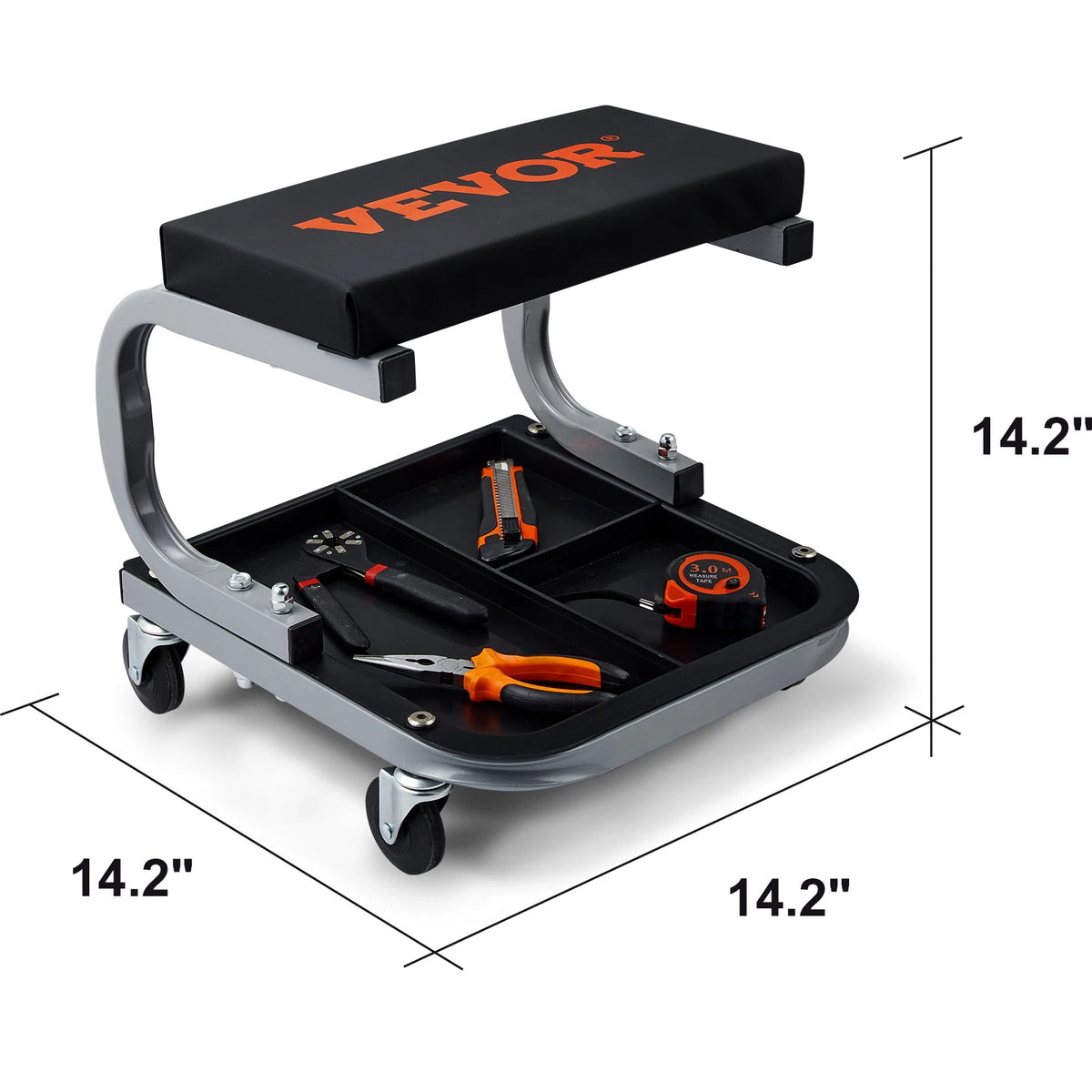 SucceBuy Pneumatic Rolling Mechanic Stool for Garage and Auto Repair