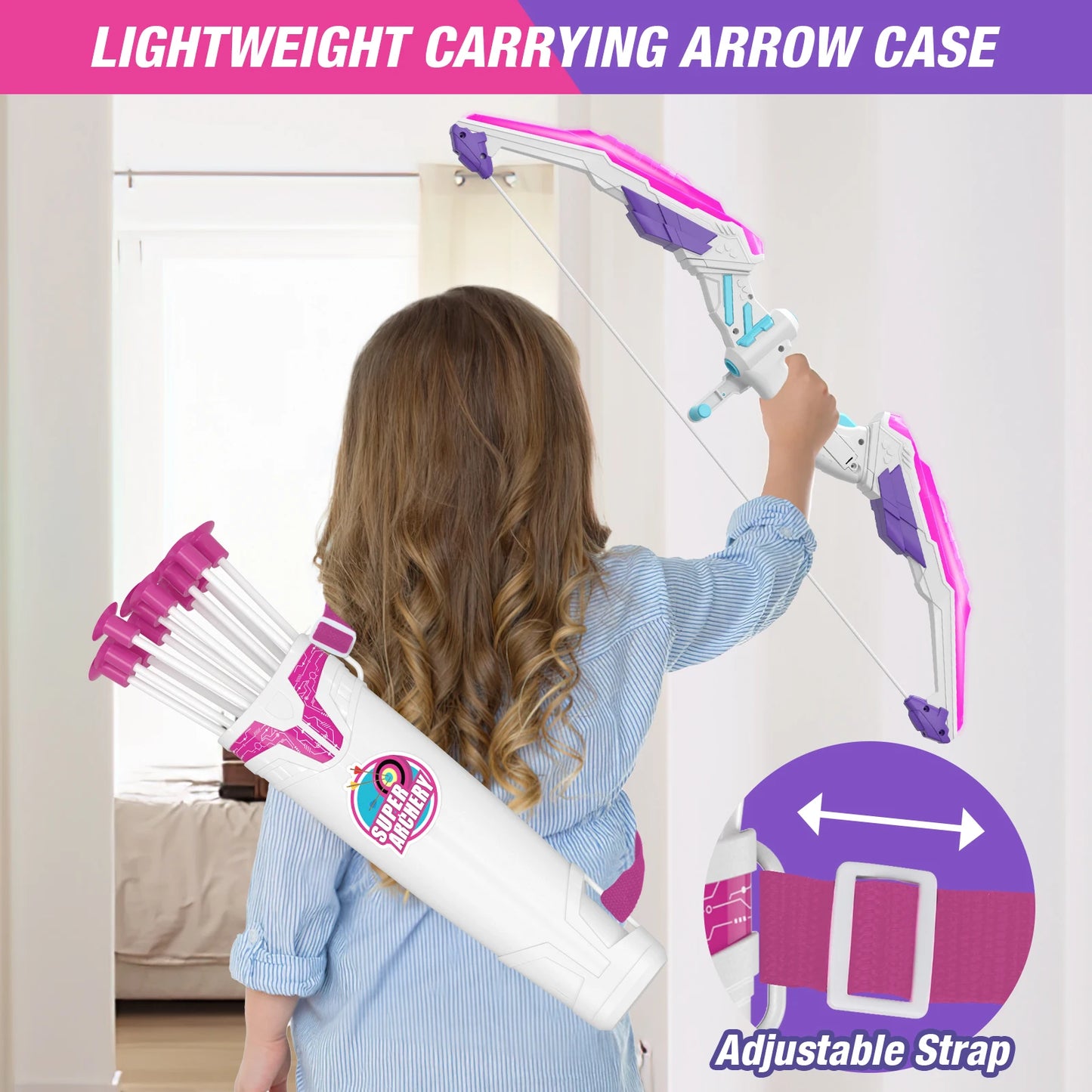 2 Pcs Kids Bow and Arrow,LED Light Up Archery Set with 24 Suction Cup Arrows, Indoor Outdoor Sport Toys Gifts for 3 4 5 6 7 8 9 10 11 12 Year Old Boys Girls,