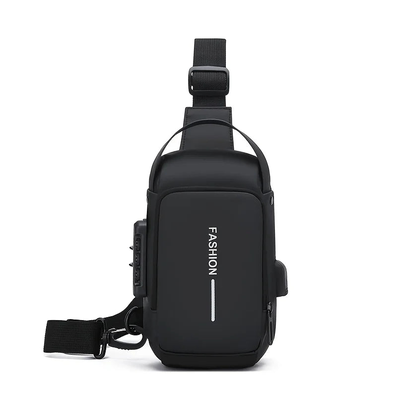 Durable Oxford Sling Bag For Men With Phone Pocket Zipper