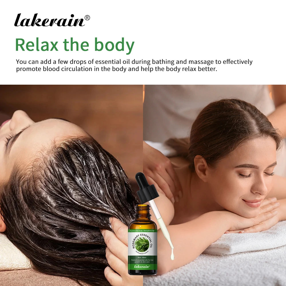 Rosemary Essential Oil 30ml Nourish Scalp Support Hair Health Multi‑Use Oil For Hair Skin Eyelash Massage Shower Body Care Natural Hair Oil