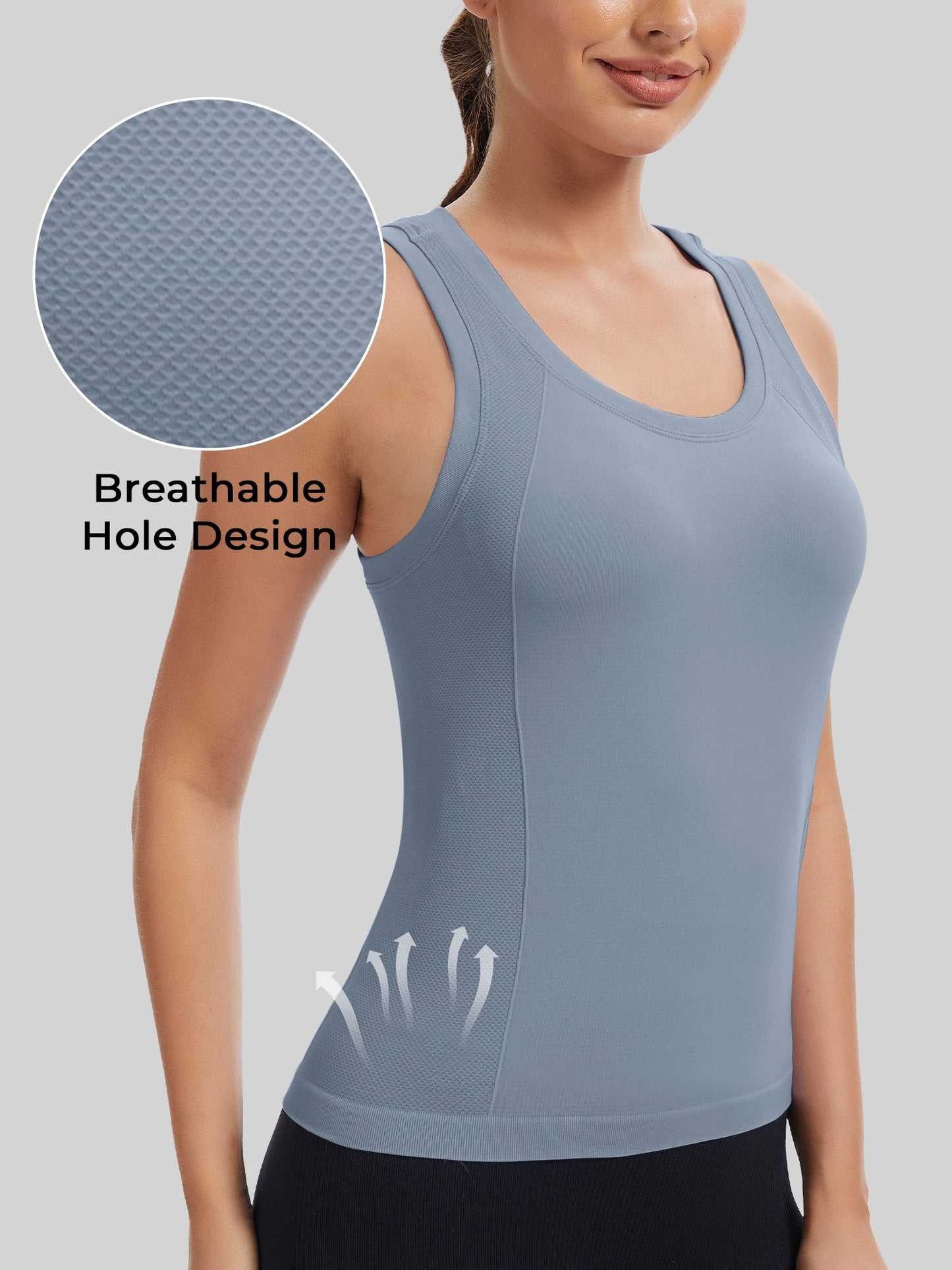 Women's Racerback Seamless Workout Tank Top Yoga Running Gym