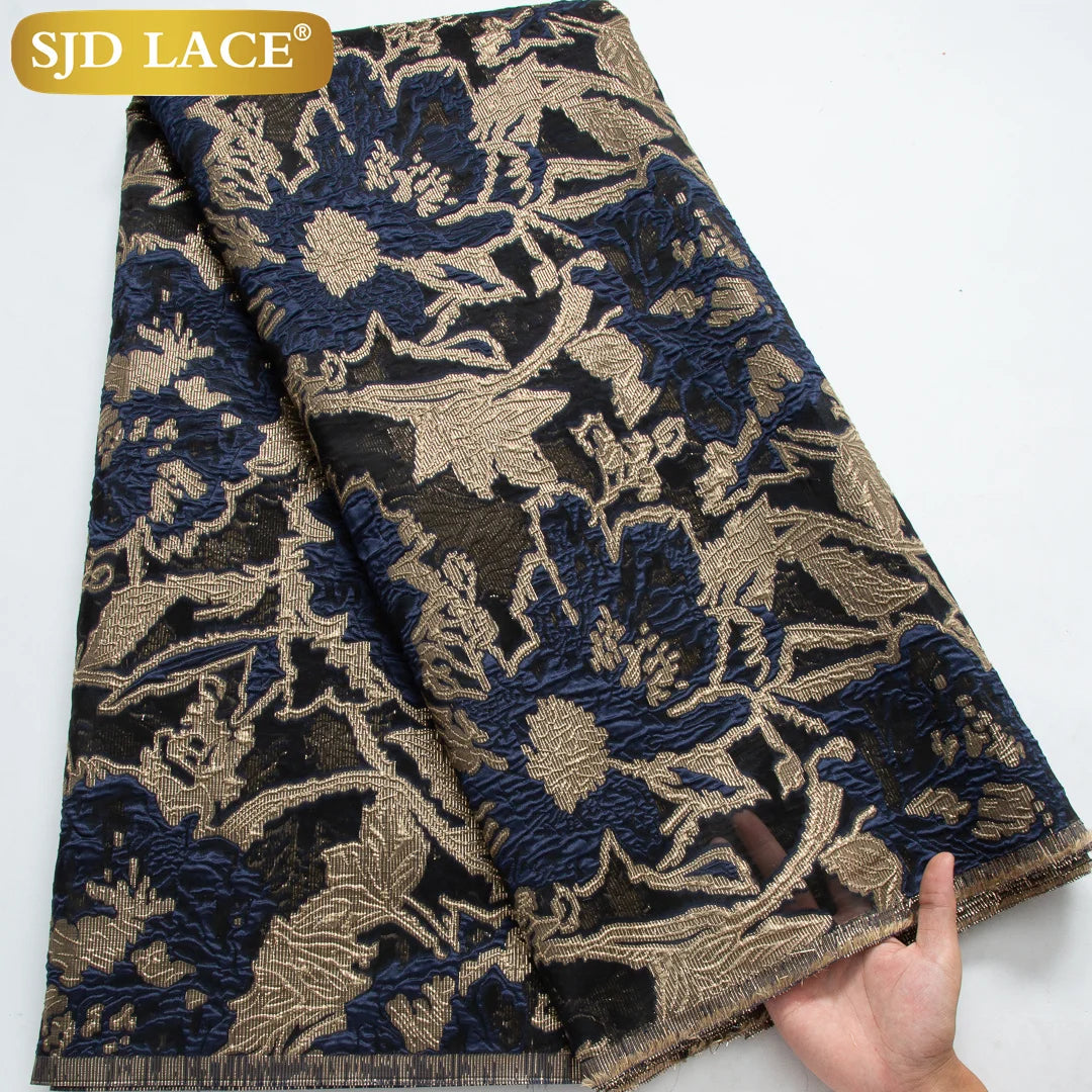 Nigerian Brocade Lace Damask Fabrics African Jacquard For Women Dresses
