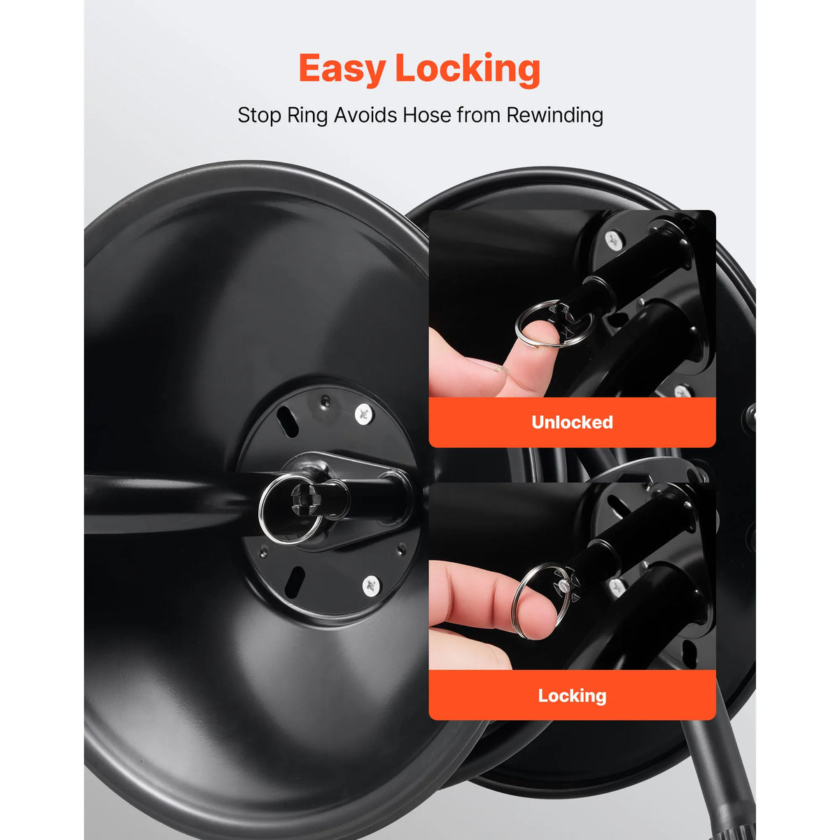 SucceBuy Steel Pressure Washer Hose Reel With Manual Hand Crank