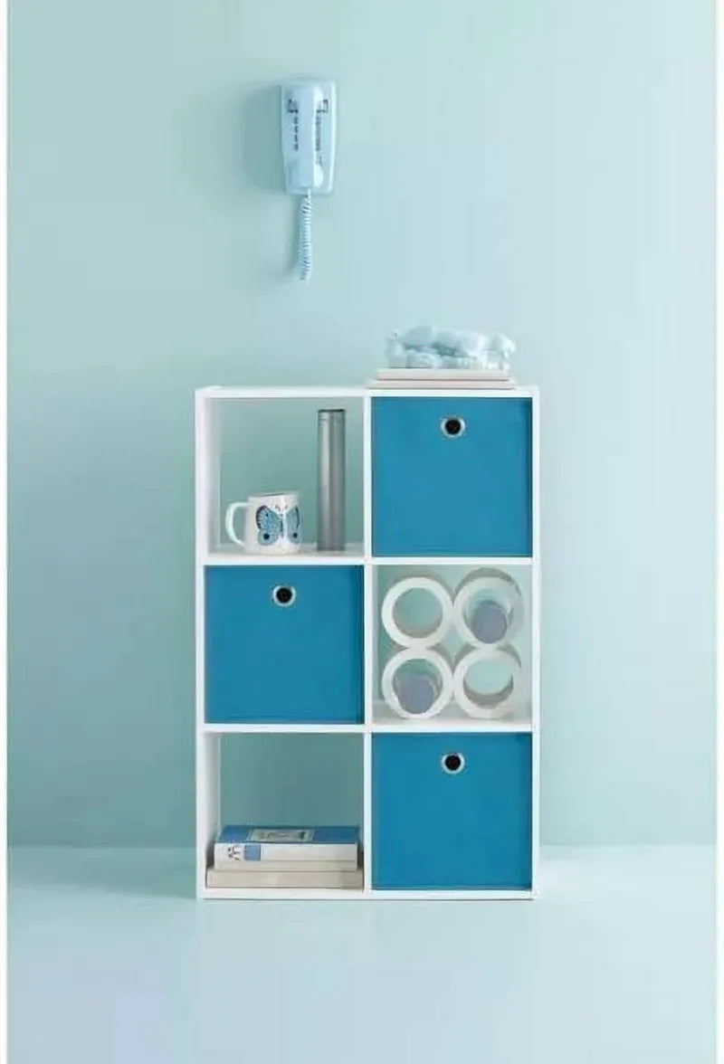 PGY Six Cube Wooden Organizer Shelf Bookcase Storage