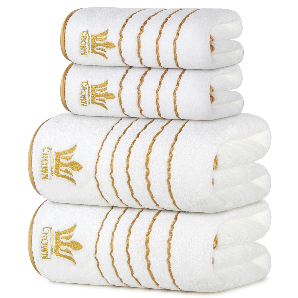 4‑Piece Towel Set, 2 Bath Towels + 2 Hand Towels , Soft & Comfortable, High Water Absorbency, Bathroom Towels