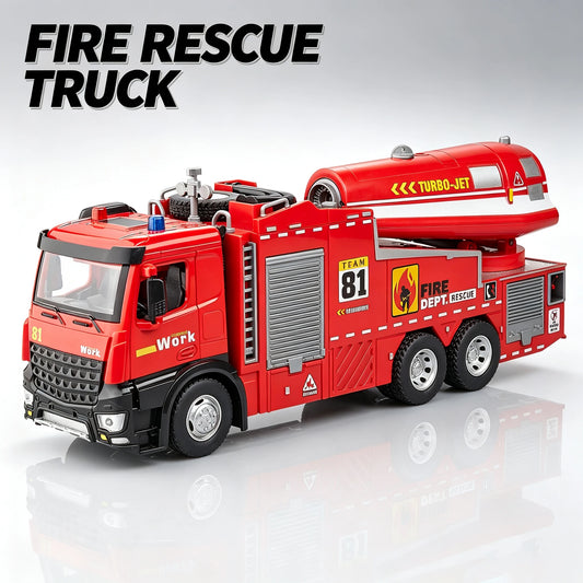 Diecast Fire Truck Toy With Lights Music And Water Spray