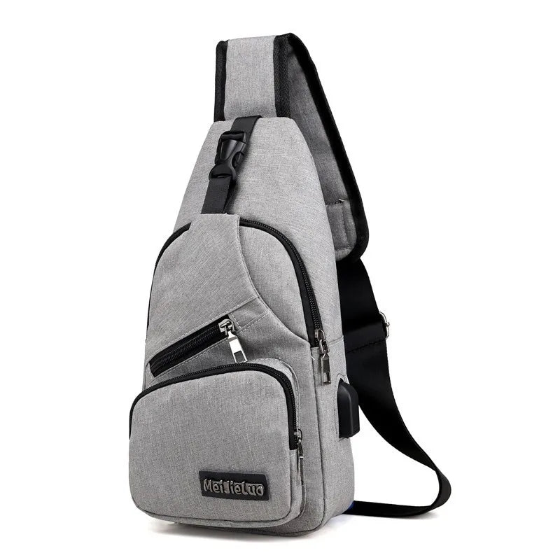 Men's Casual Crossbody Messenger Shoulder Bag With Phone Pocket