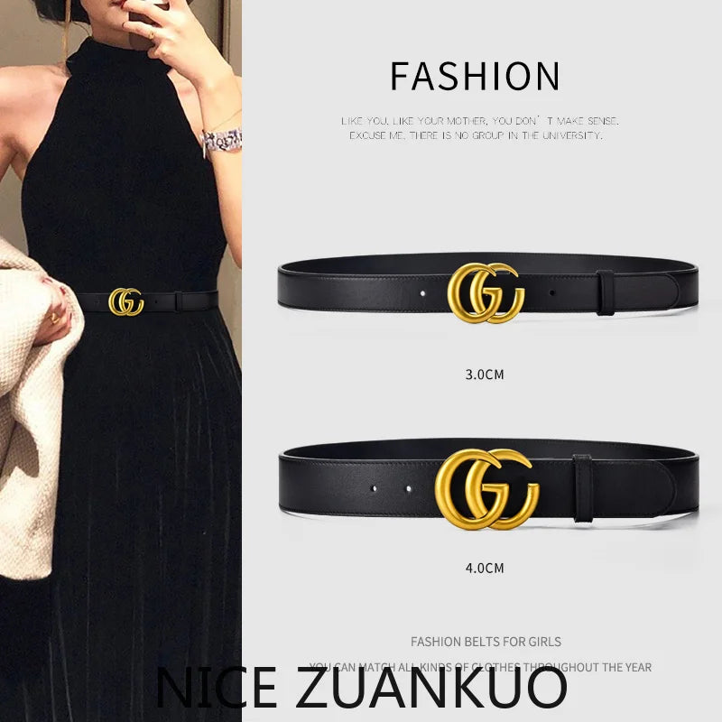 New Italian High-end Ladies' Casual Belts and Men's Business Belts, Suitable for Skirts and Jeans. Versatile Casual Belts, Couple-style Belts. European-style Luxury Belts.