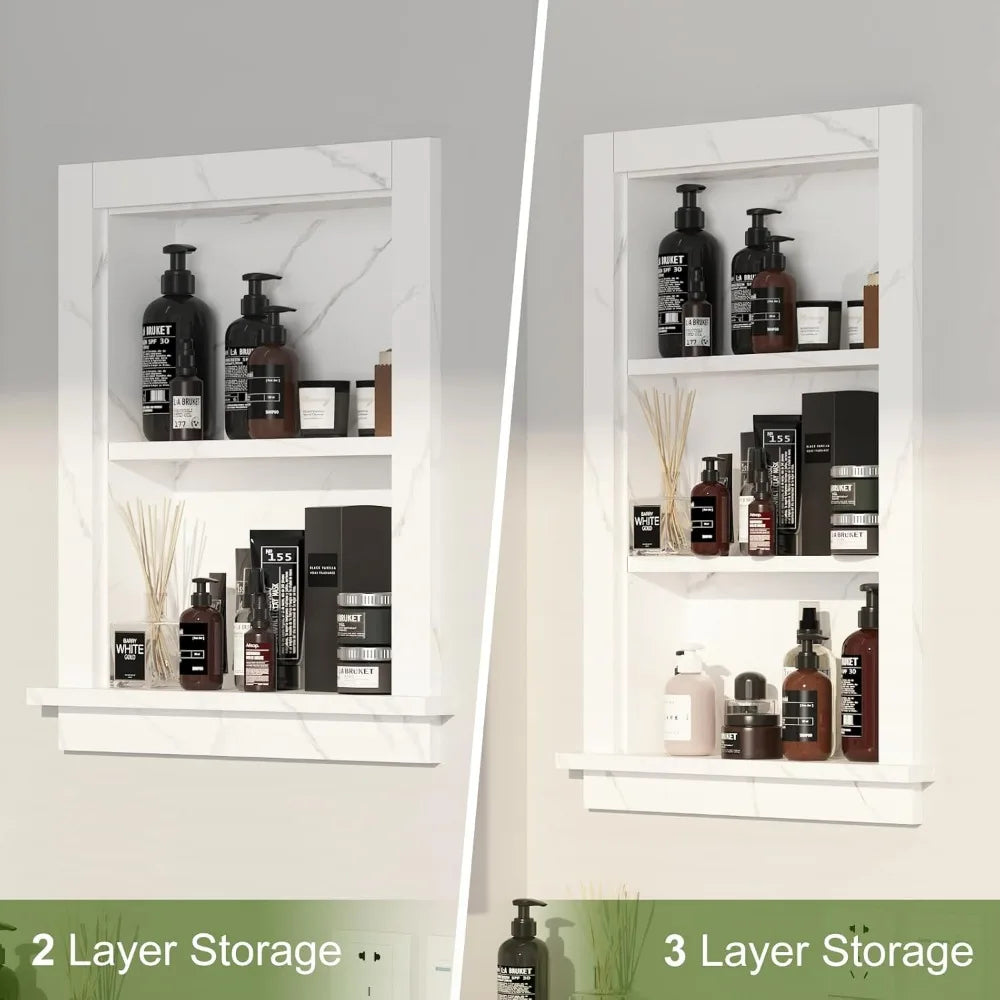 In Wall Recessed Medicine Cabinet With MDF Storage Bathroom