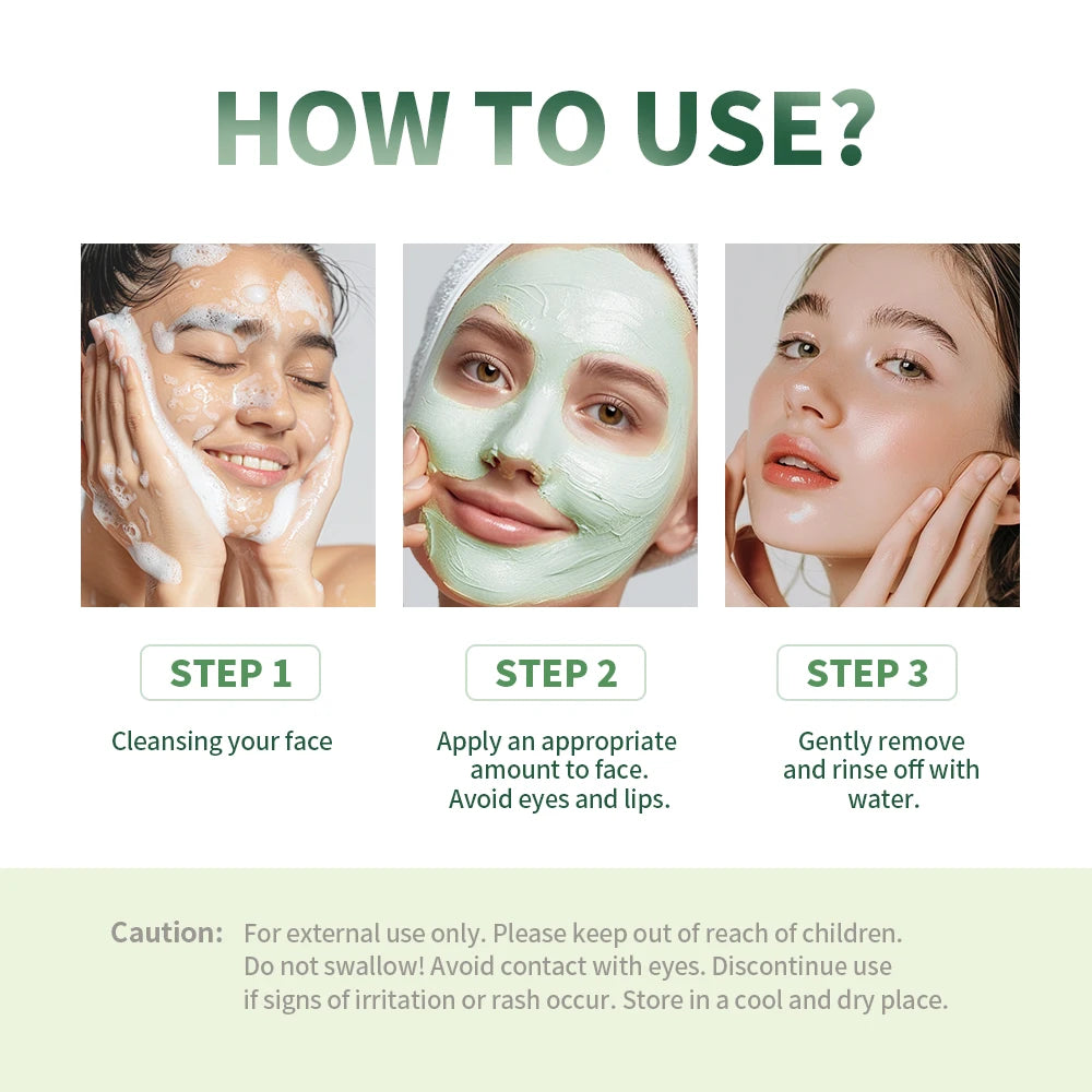 40g Green Tea Cleansing Mask Stick Oil Control Refreshing Facial Skin Care Mud Mask Remover Blackheads Portable Daily Smear Skin Cleanserle Daily Smear Skin Cleanser