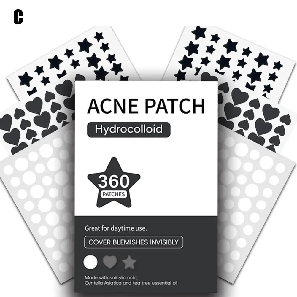 Hydrocolloid Acne Patches 360Pcs Invisible Spots Concealer Sticker