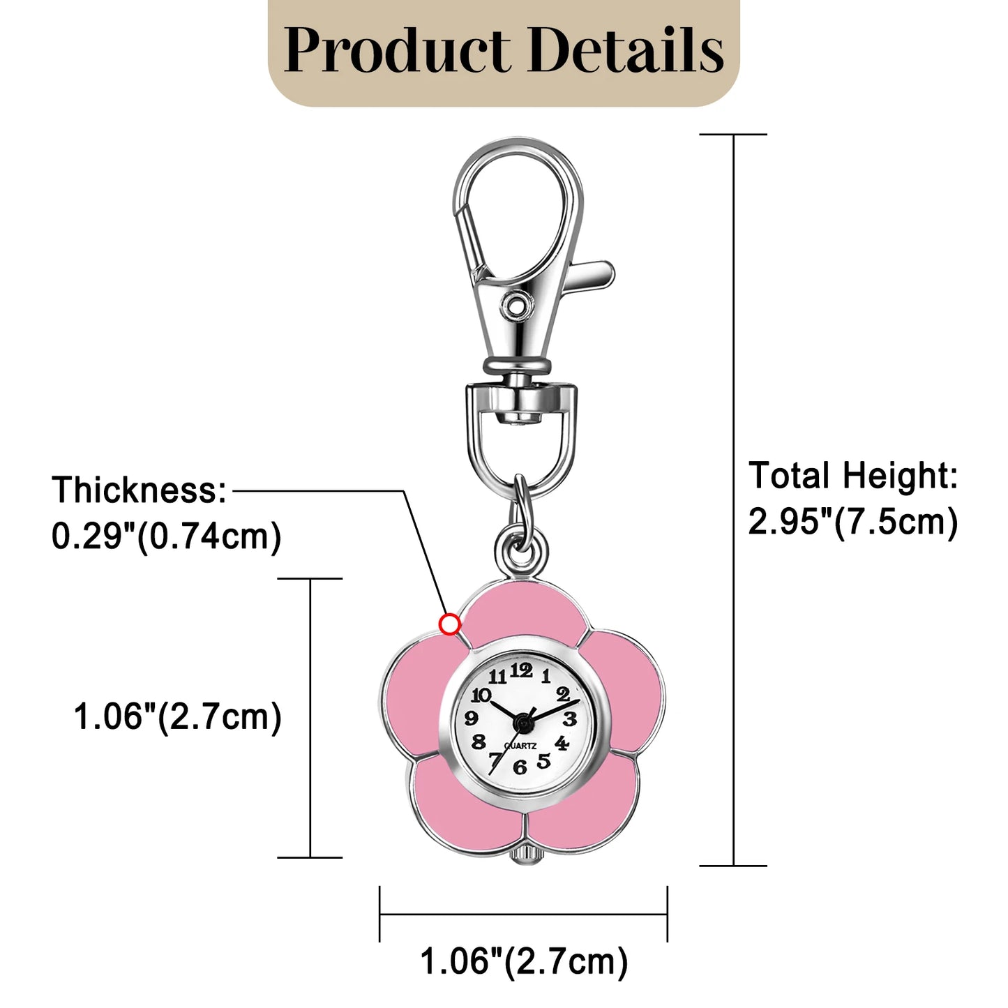 Analog Quartz HD Digital Dial Hanging Watch Mountaineering Buckle Watch unisex outdoor work study watch pink