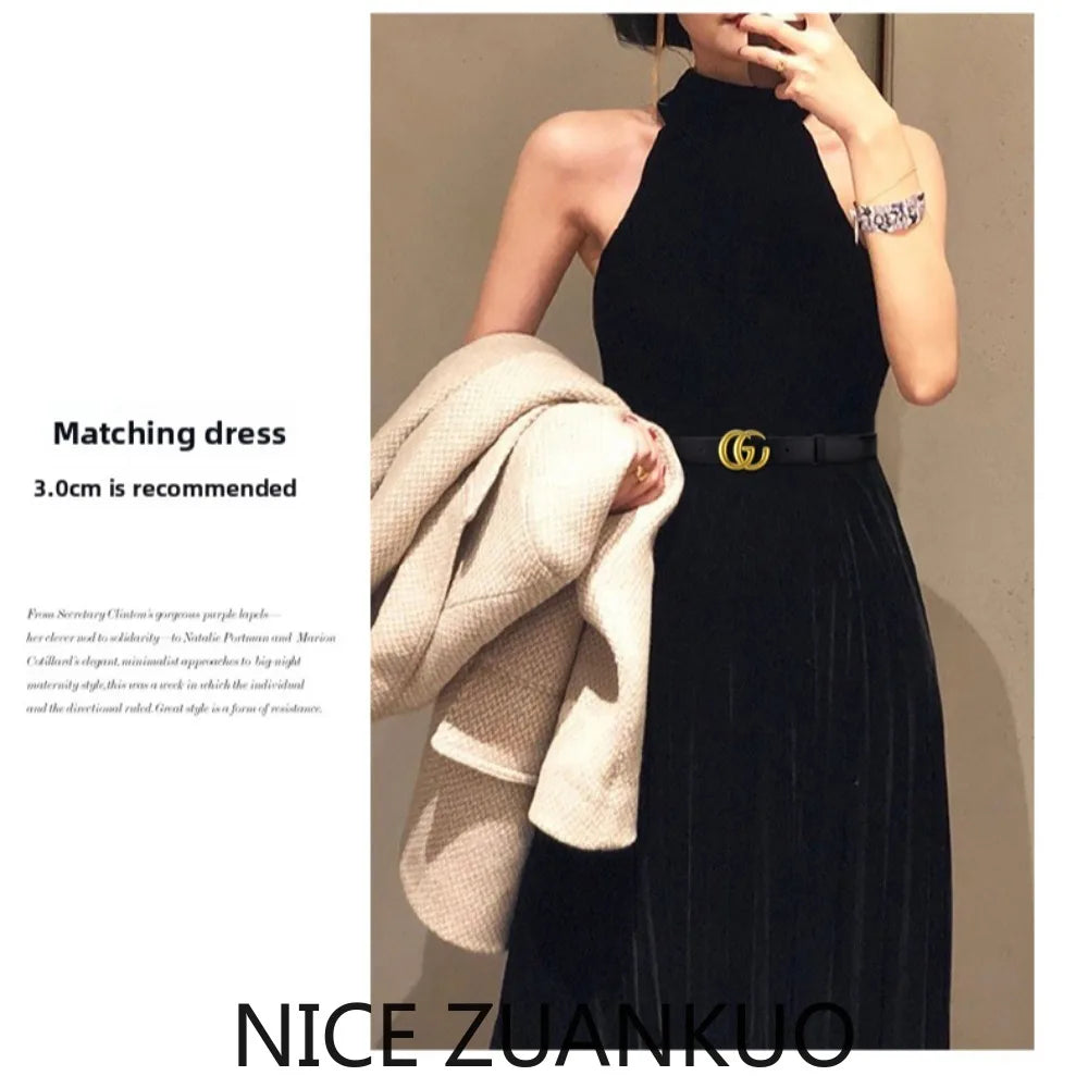 New Italian High-end Ladies' Casual Belts and Men's Business Belts, Suitable for Skirts and Jeans. Versatile Casual Belts, Couple-style Belts. European-style Luxury Belts.