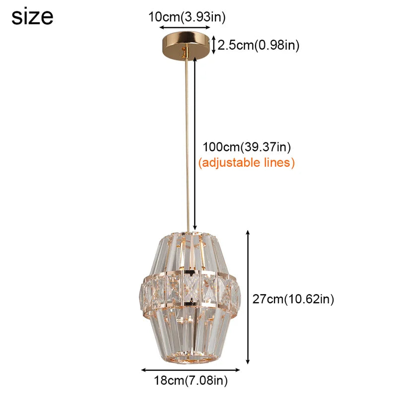 GreeLustr Crystal LED Chandelier Modern Pendant Ceiling Lamp