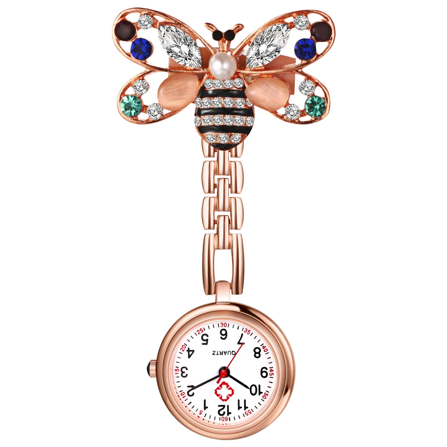 High Definition Easy-to-Read Digital Nurse Watch Honeybee Decorative Medical Auxiliary Watch Work for Men and Women