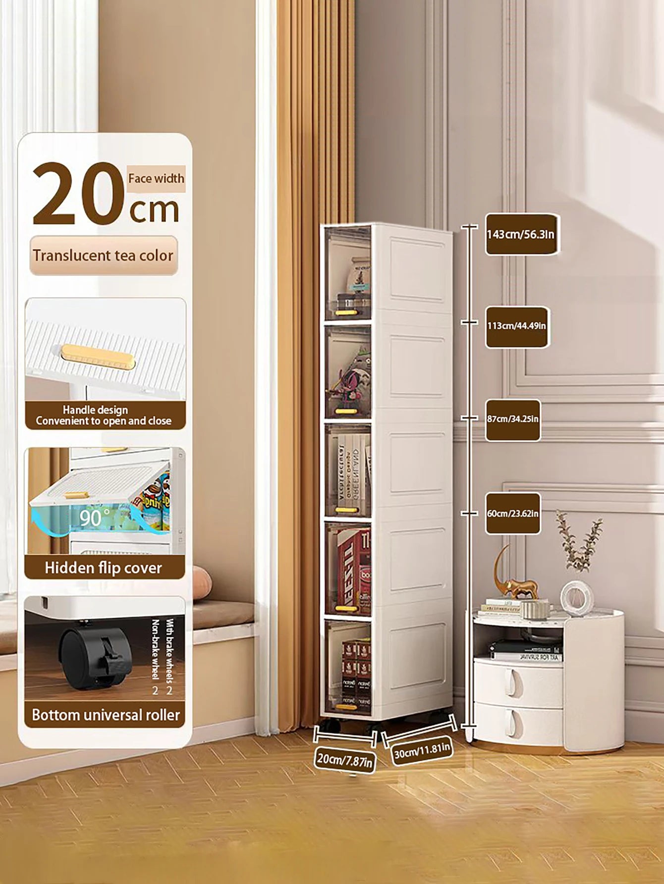 Gap Storage Cabinet Ultra Thin Organizer For Kitchen And Bathroom