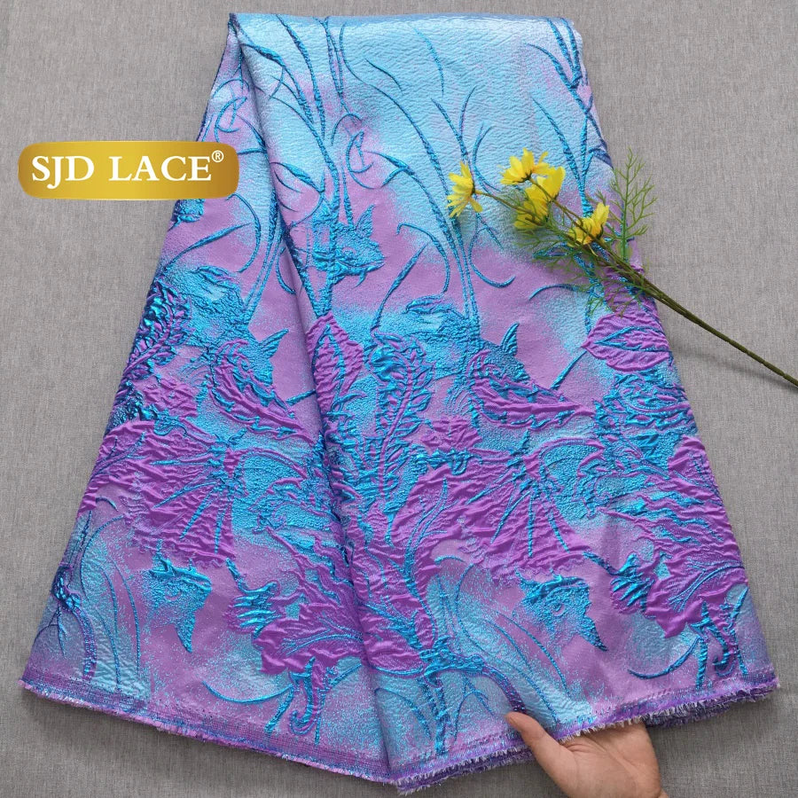 Nigerian Brocade Lace Damask Fabrics African Jacquard For Women Dresses