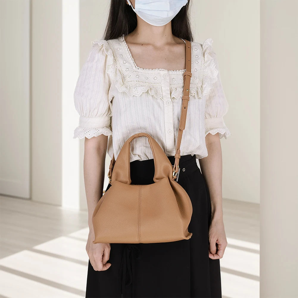 APWIKOGER Soft Cloud Dumpling Clutch Purse With Removable Crossbody Strap