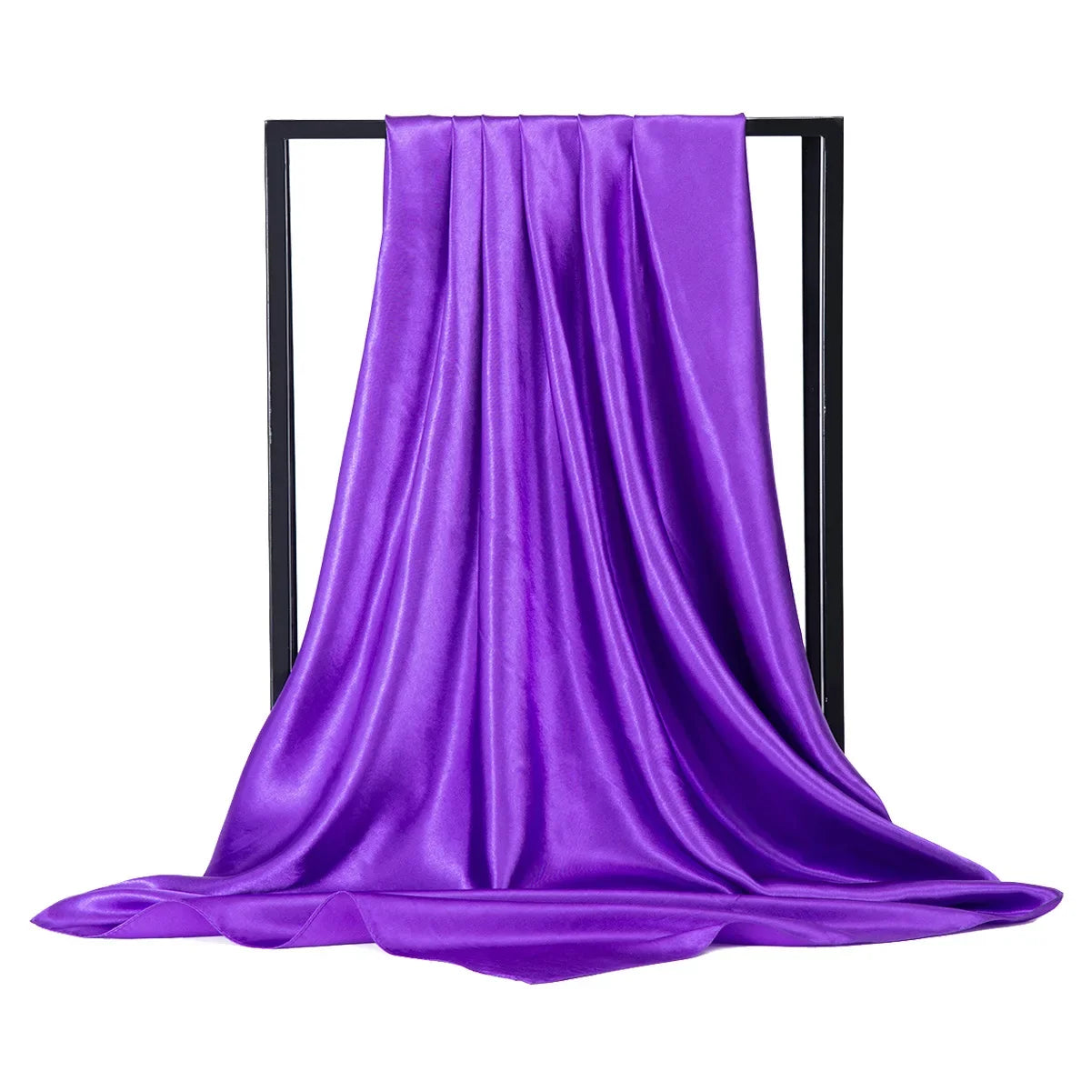 JTVOVO Silk Hijab Scarf Women Satin Solid Bandana Shawl