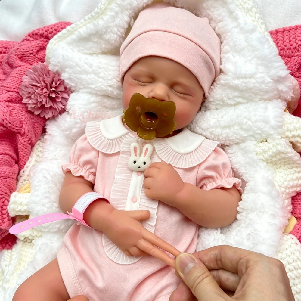 20inch Can Open Mouth Loulou Silicone Reborn Doll Realistic Full Body Fine Details Premium Model for Educational Training and Display