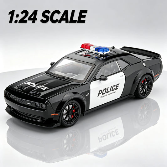 Challenger SRT Hellcat Police Diecast Model Car With Sound Lights