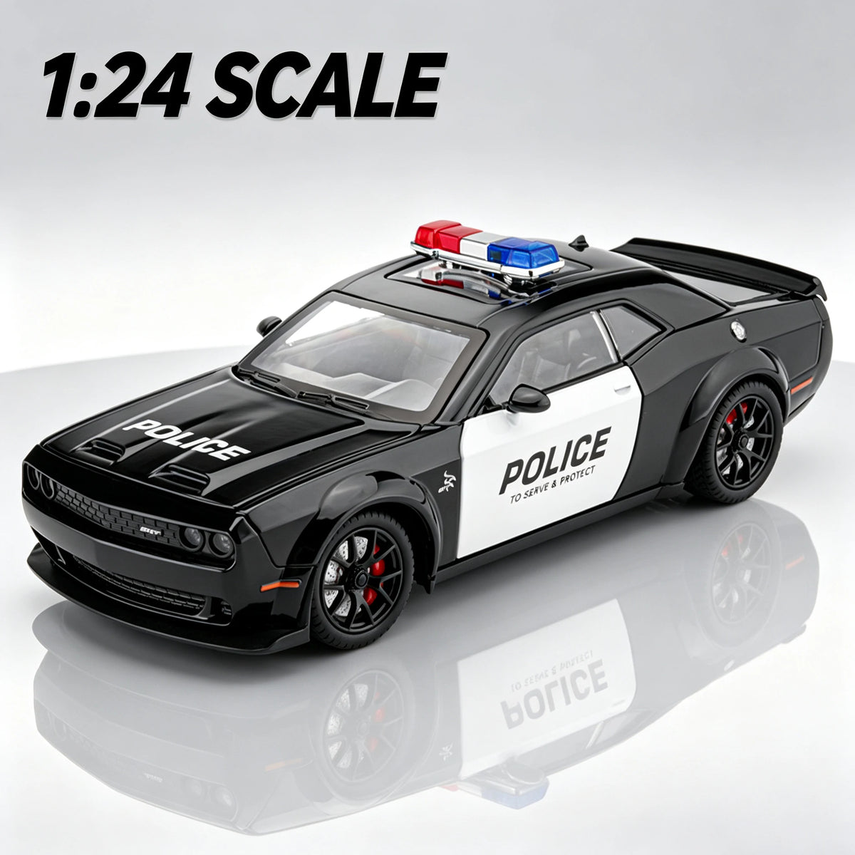 Challenger SRT Hellcat Police Diecast Model With Sound And Lights