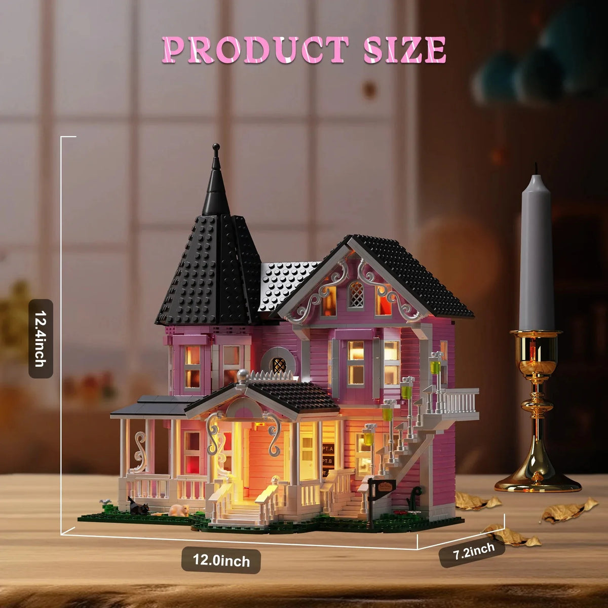 1349 PCS Coralines Building Block Set Pink Palace Model Apartment Ideas Movie Architecture Toy for Boys and Girls Gift