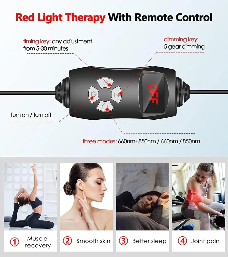 Astarexin Red Light Therapy Lamp, 660nm & 850nm Infrared LED Light Panel for Full Body Use, Home Light Device for Face, Body & Daily Wellness